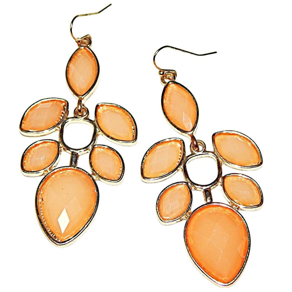 Vintage Retro Peachy Keen Bold Statement Earrings